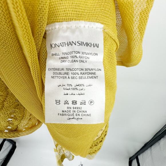 Jonathan Simkhai Midi Dress Halter Neck Marigold Strip Multi Size XS NWT - Picture 11 of 11